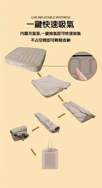 【台灣品牌 高雄現貨】無線內置款 自動充放氣床墊 免拉線電動充氣床(蜂巢獨立筒款)充氣睡墊 午休床 露營床墊:圖片 9