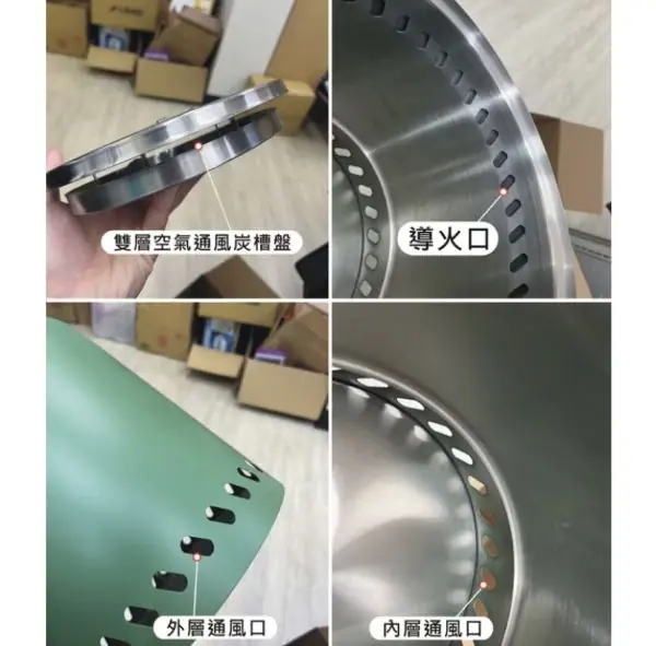 【高雄現貨】304不銹鋼柴火爐 煹火爐 取暖爐 育空爐 材火火箭爐 猛火爐 烤肉爐 焚火台炭火爐 贈收納袋:圖片 11