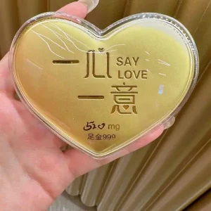 一心一意 黃金禮盒 含黃金愛心 免工資 情人節禮物 求婚愛心黃金金片love大餅禮盒 生日禮物 新婚快樂禮物