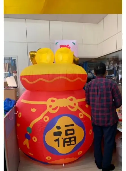 2.8米充氣款大型 聚寶盆【有燈光+打氣機】彩券行 宮廟 馬上有錢 財神廟 招財佈置 過年春節 年節 招財進寶:圖片 5