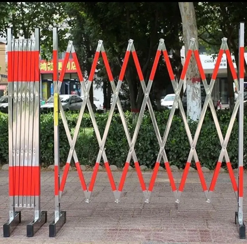 高1.2米*可拉長6米 非烤漆 不鏽鋼伸縮圍欄 工程圍籬 柵移動護欄 施工防護 工地 移動護欄 摺疊柵欄 車間隔離:圖片 3