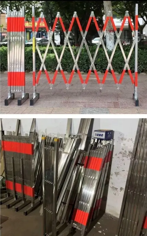 高1.2米*可拉長6米 非烤漆 不鏽鋼伸縮圍欄 工程圍籬 柵移動護欄 施工防護 工地 移動護欄 摺疊柵欄 車間隔離:圖片 5